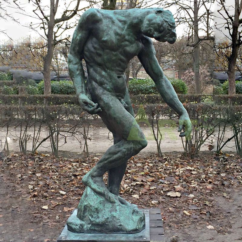 Life Size Fine Cast Solid Bronze Naked Man Rodin Statue
