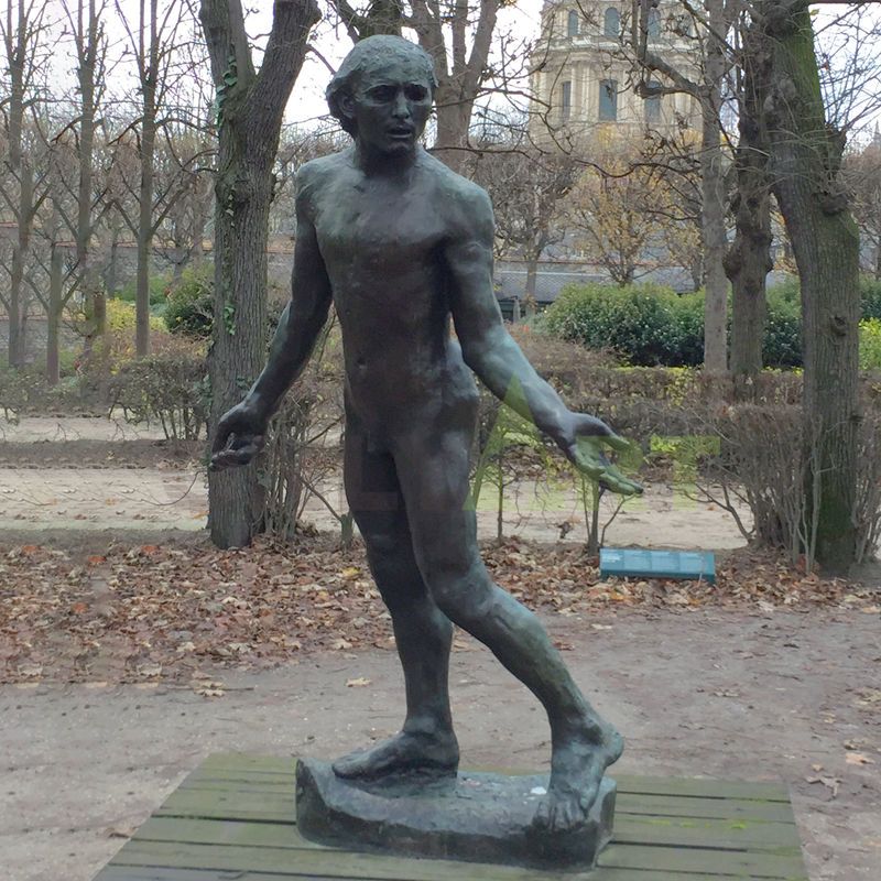 Bronze sculpture of a girl with broken arm designed by Rodin