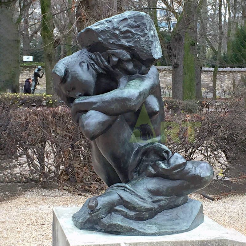 Bronze sculpture of a girl with broken arm designed by Rodin