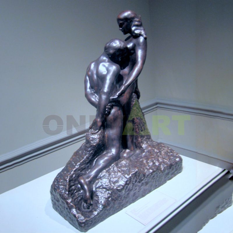Modern home garden decoration bronze figure sculpture life size brass copper nude woman and man statue the Kiss statue by Rodin