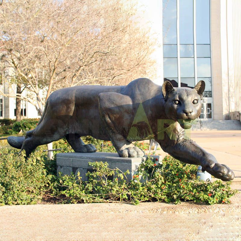 WildLife Metal Cheetah Large Bronze Cougar Statue