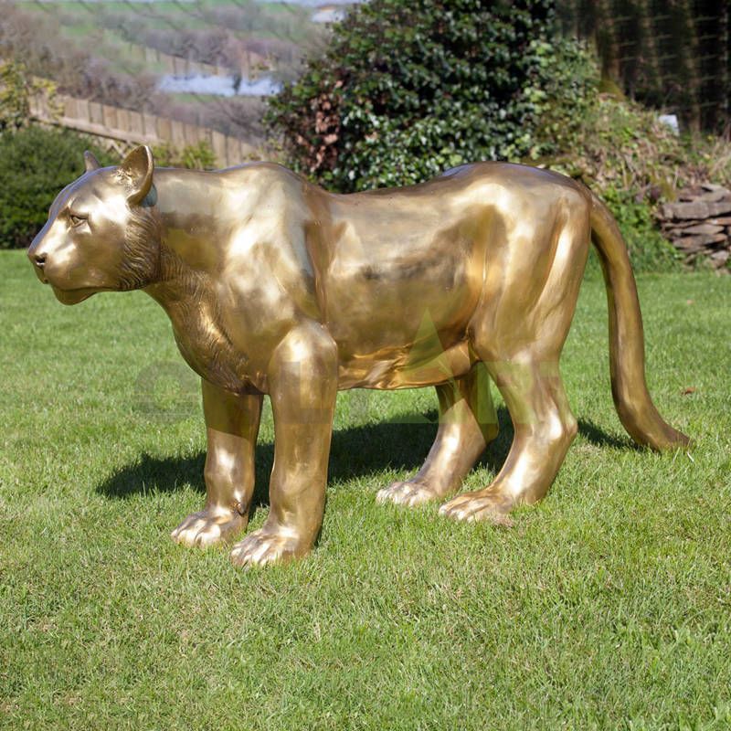 Outdoor Garden bronze panther sculpture cougar mascot statue
