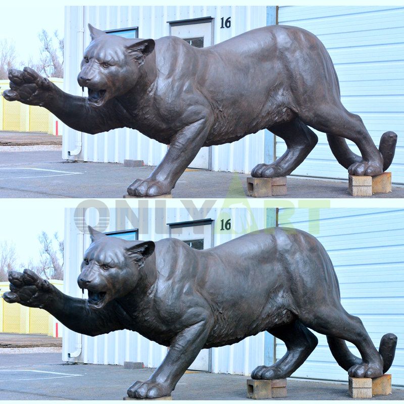 Outdoor Garden bronze sculpture panther cougar mascot statue