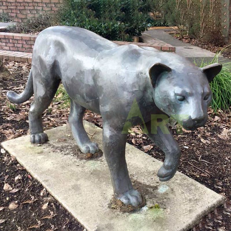 outdoor Garden Decoration Metal Crafts animal bronze sculpture panther cougar mascot statue