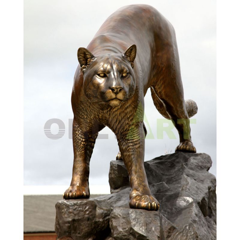 Custom Design Animal Life Size Garden Decoration Bronze Metal Jaguar Sculpture Statue