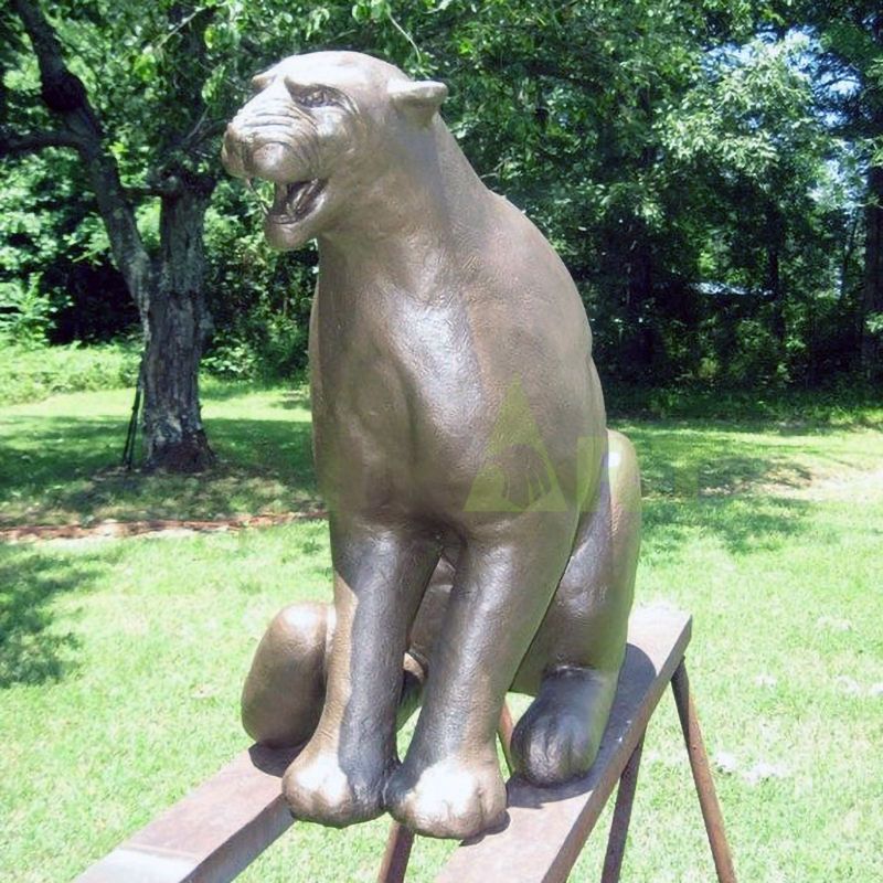 bronze sculpture panther cougar mascot statue