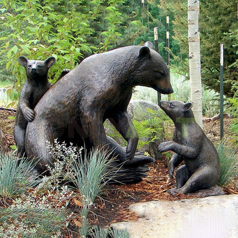 Large Bronze Standing Grizzly Bear Statue Wild Animal Sculpture for Sale