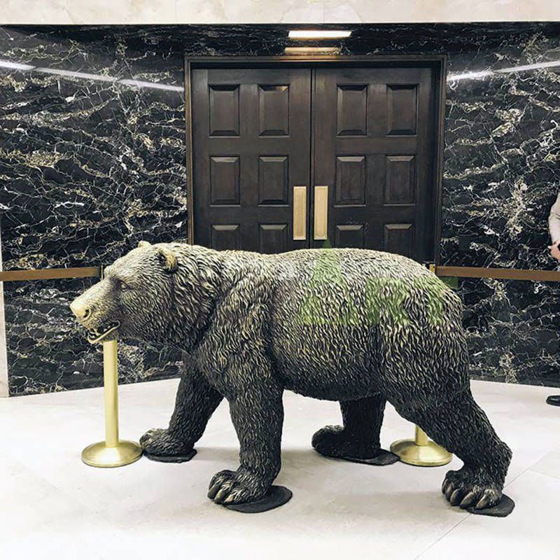 large bronze bear statue outdoor sculptures