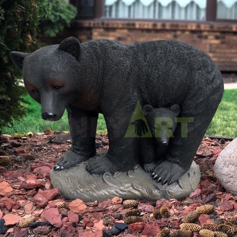 Outdoor decoration life size antique bronze bear statue
