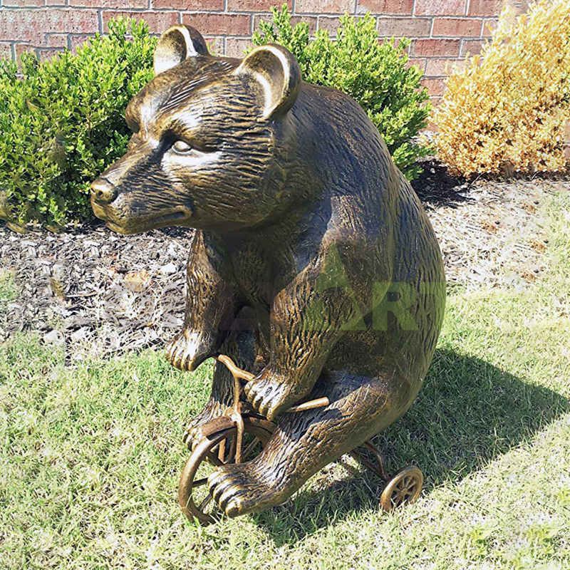 Outdoor decoration life size antique bronze bear statue