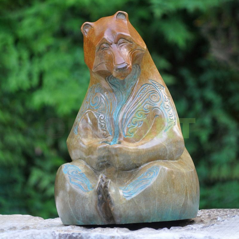 Outdoor Garden Metal Life size bronze bear statue for sale