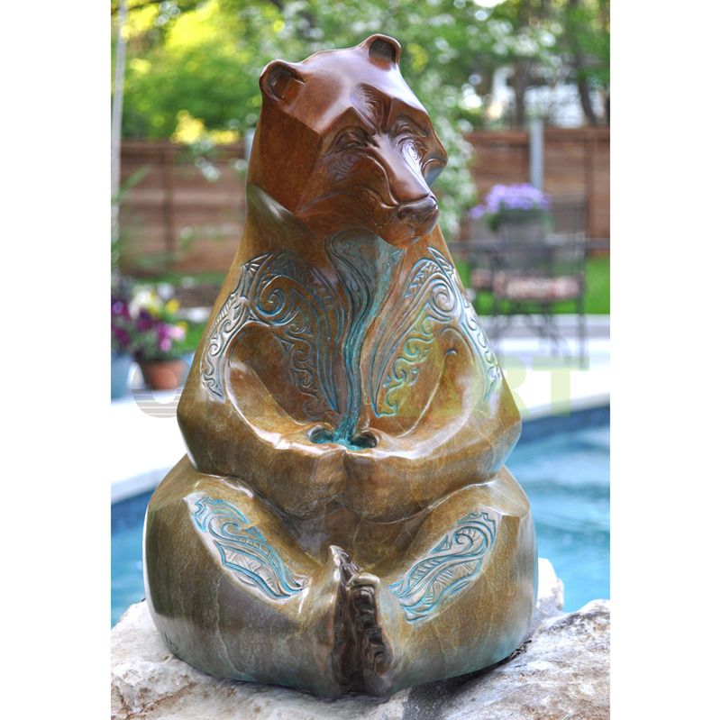 Customized Design Decorative Bronze Animal Statues Bronze Bear Sculpture