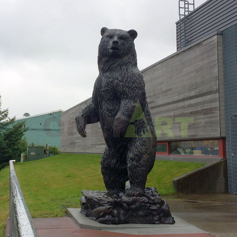 Casting grizzly bronze walking bear statue sculpture for decoration