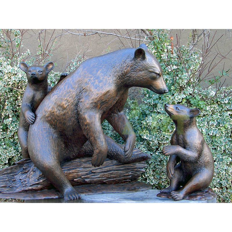 Metal Ornament Large Outdoor Garden Use Antique Designed Brass Bronze Bear Statues