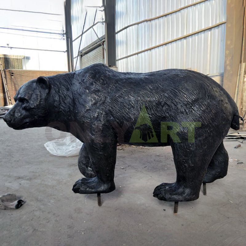 Customized Design Decorative Brass Animal Bear statue sculpture