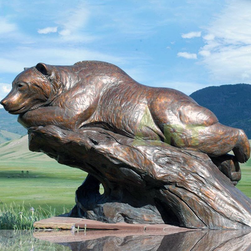 Outdoor Large Bronze Grizzly Bear Sculpture