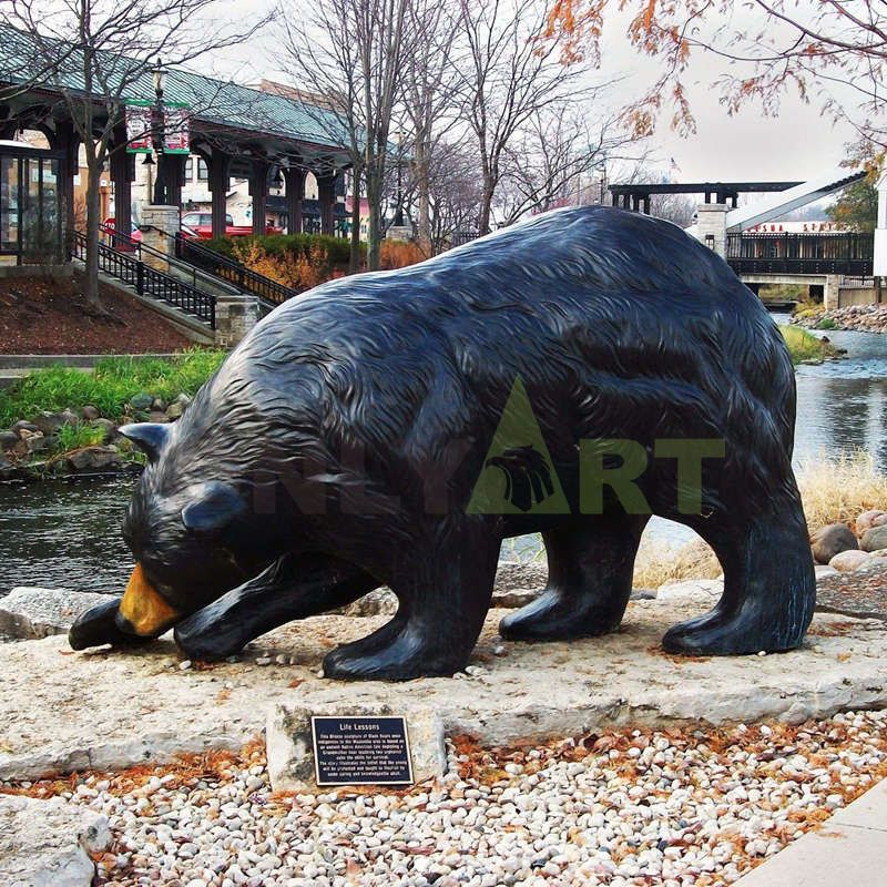 Outdoor Large Bronze Grizzly Bear Sculpture