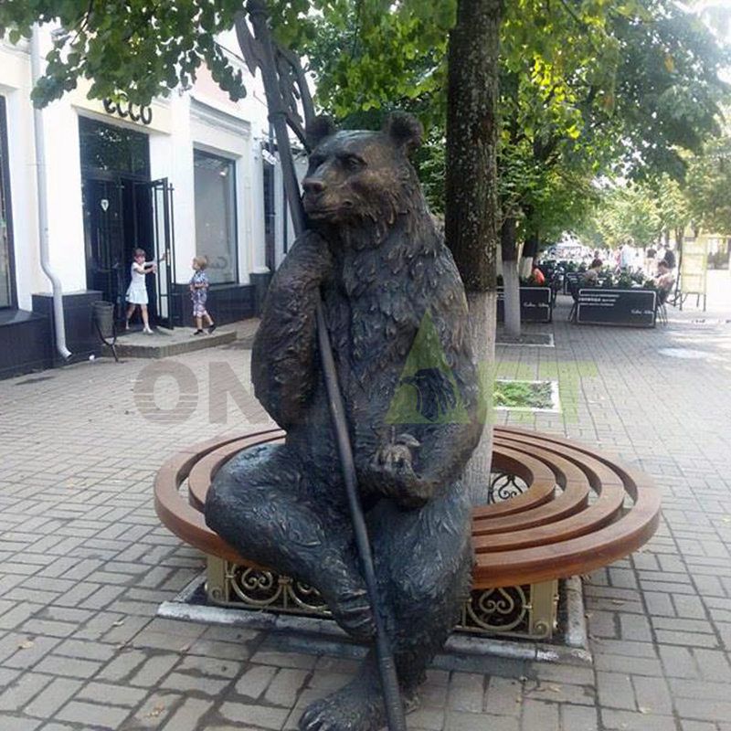Outdoor Large Bronze Grizzly Bear Sculpture