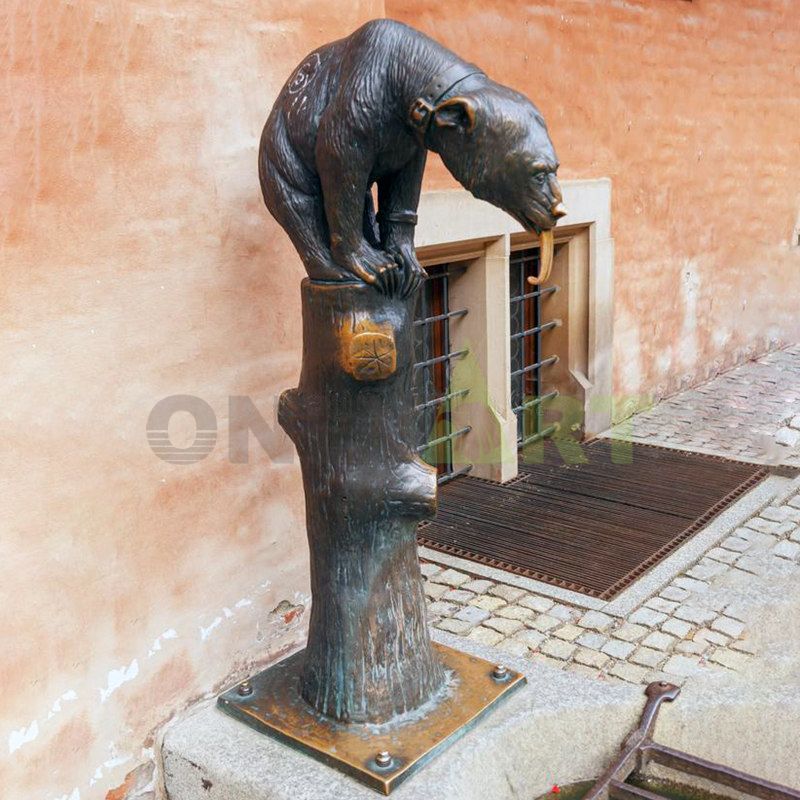 High quality bronze life size bear statue