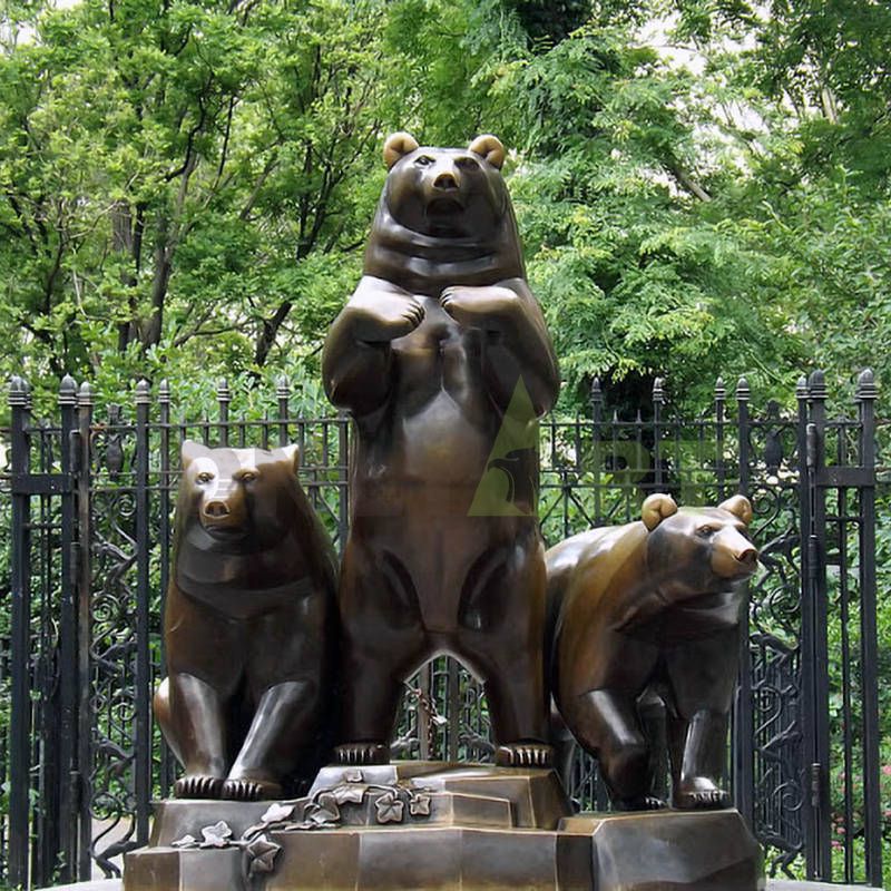 life size polar bear statues bronze garden decoration
