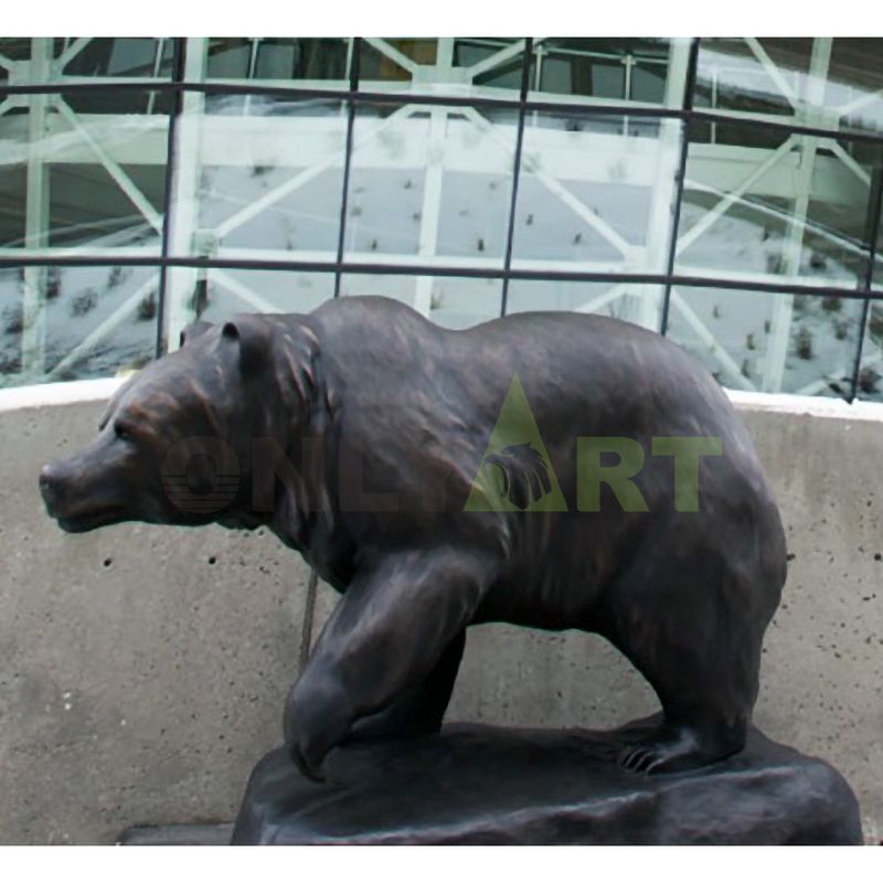 antique brass sculpture bronze standing bear statue for sale