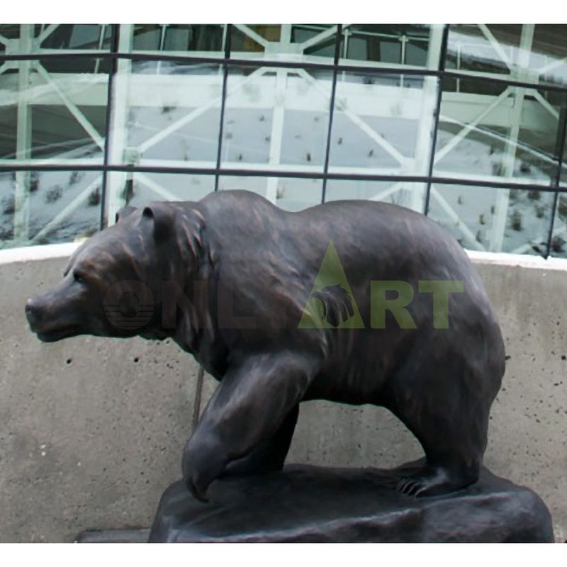 foundry outdoor Garden sculpture Grizzly Bear Life Size Bronze Outdoor Statue