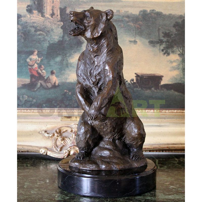 Life size bear statue bronze garden decoration animal sculpture