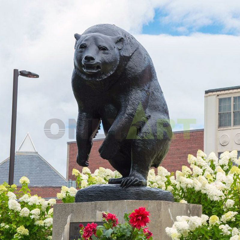 Life size bear statue bronze garden decoration animal sculpture