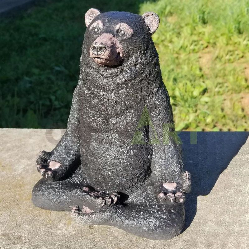 Customized Size Outdoor Garden Modern Decoration Metal Bronze Black Bear Garden Sculpture