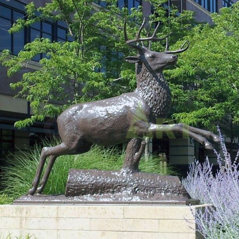 Life Size Cast Bronze Deer Statue Garden Sculpture Deer