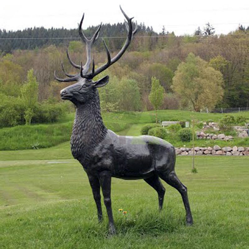 Large Outdoor Bronze Elk Statue Garden Brass Deer Sculpture for Sale