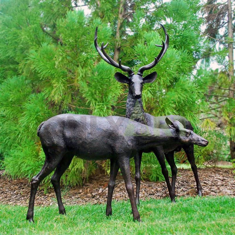 Decorative Garden Bronze Deer Sculpture