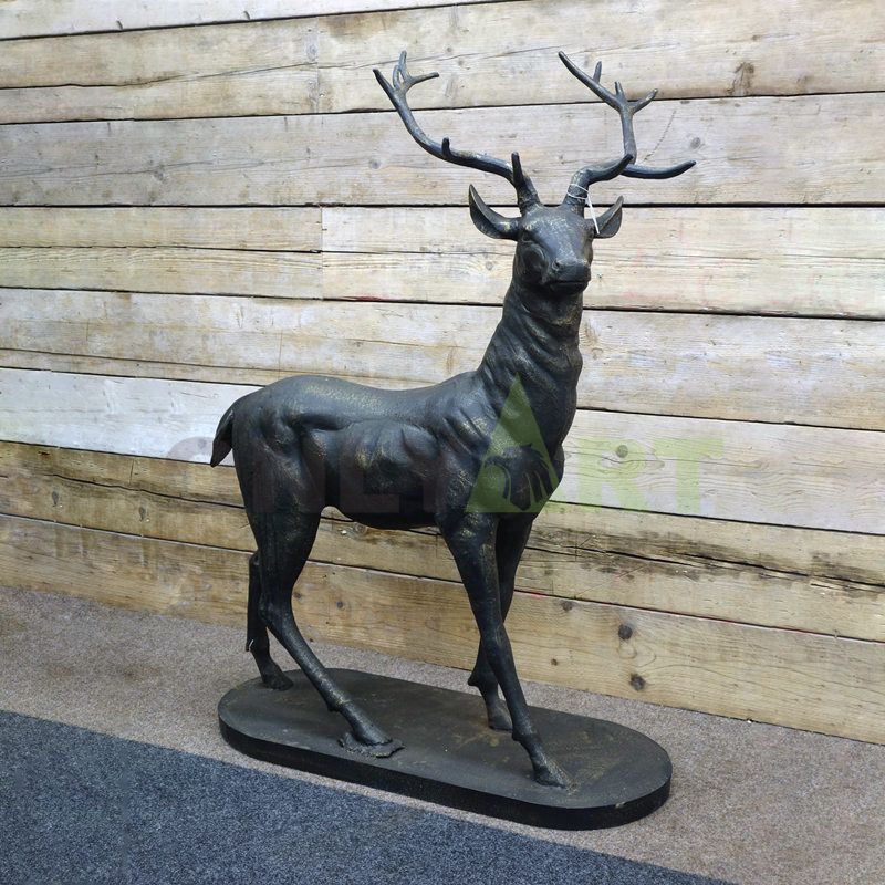 Lawn Garden Ornaments Golden Bronze Deer Statue