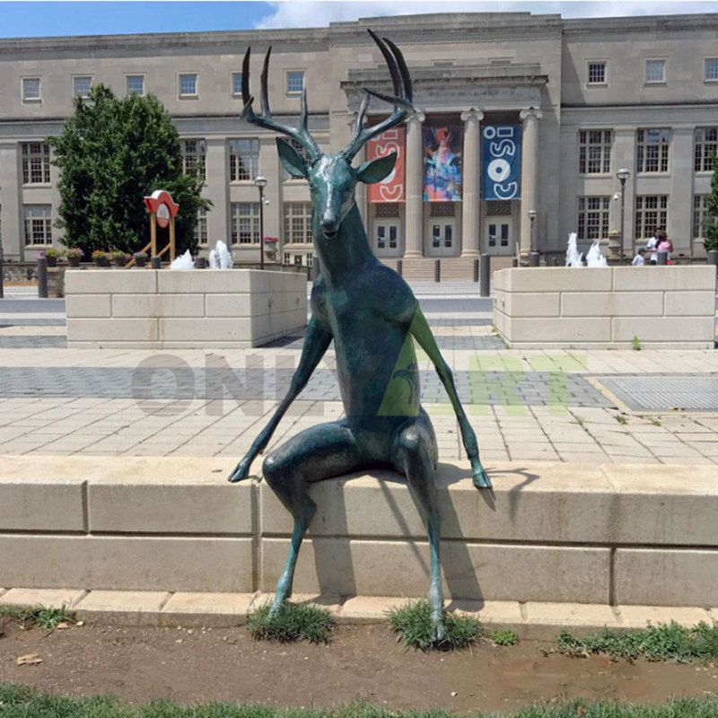deer wild bronze animal sculpture for sale