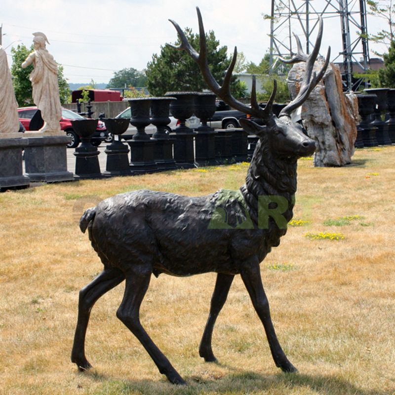 Hot Casting Animal Statue Life Size Bronze Deer Sculpture