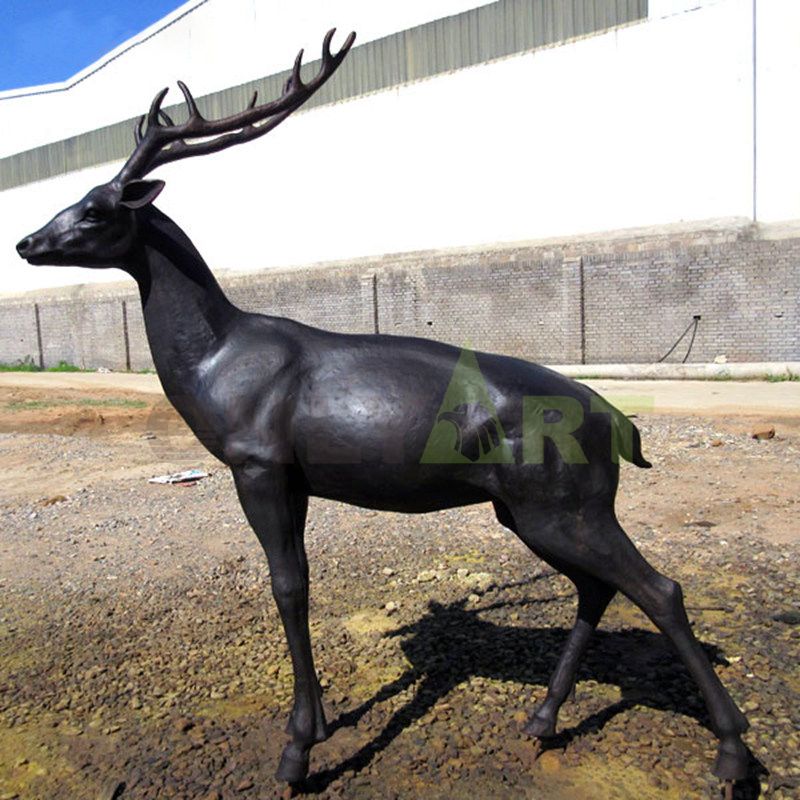 Hot Casting Animal Statue Life Size Bronze Deer Sculpture