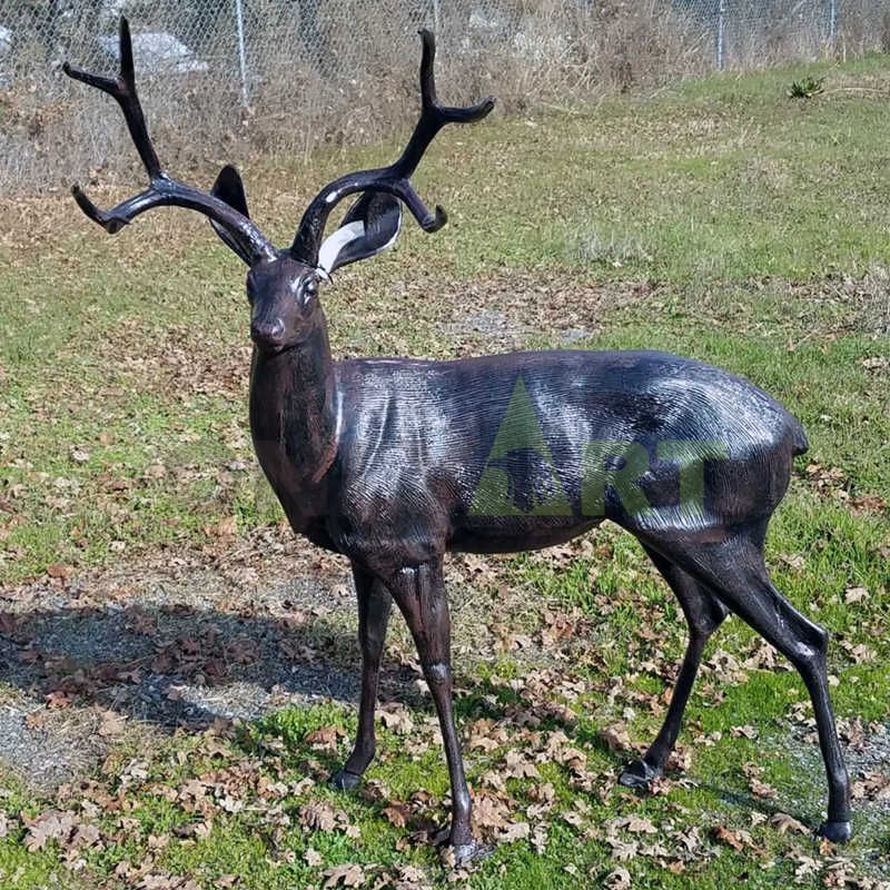 Garden decoration life size bronze deer statue sculpture for sale