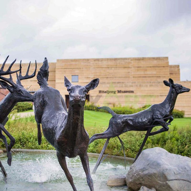 zoo best selling decorate bronze deer/elk statue