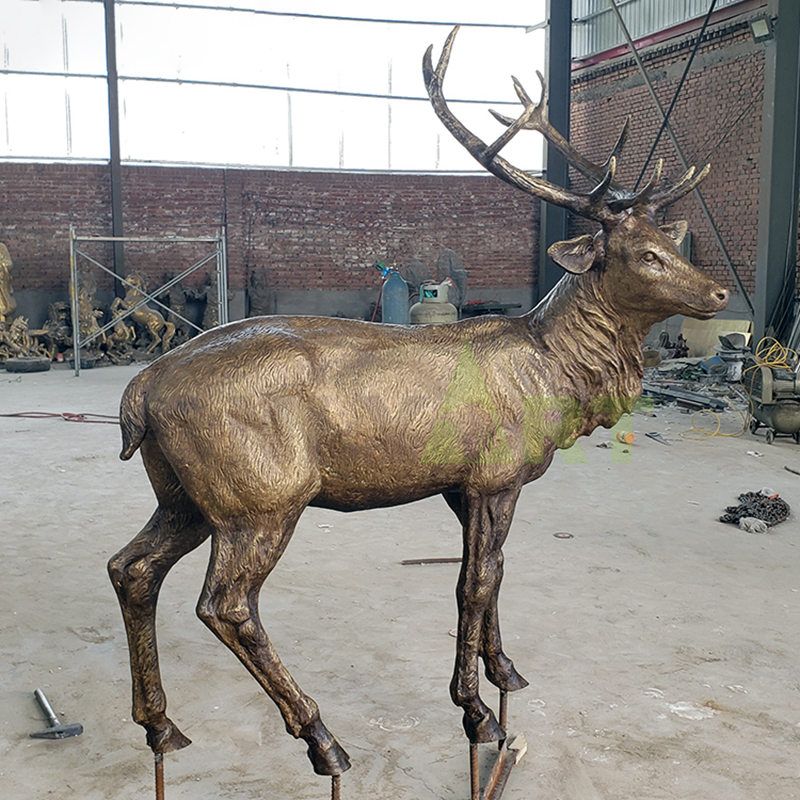 Copper Bronze Life Size Deer Sculpture