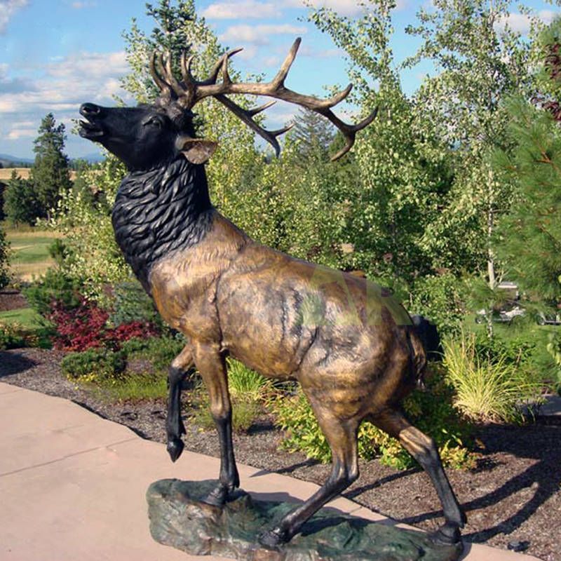 Garden decoration bronze animals life size bronze deer sculpture