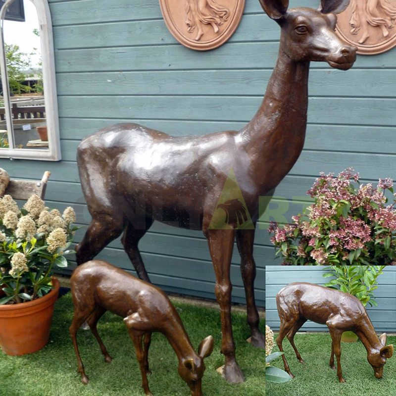Outdoor life size bronze elk sculpture deer
