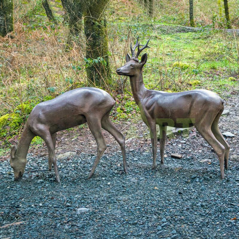 Factory direct production cast garden bronze animal deer sculpture