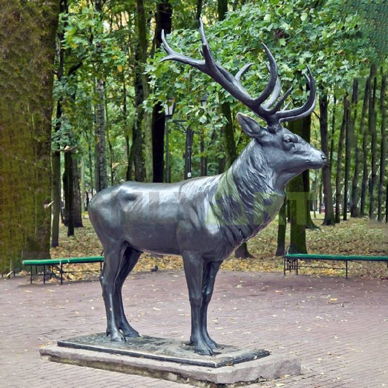 Outdoor Garden Decorative Sika Deer Statues Cast Metal Bronze Deer Sculpture
