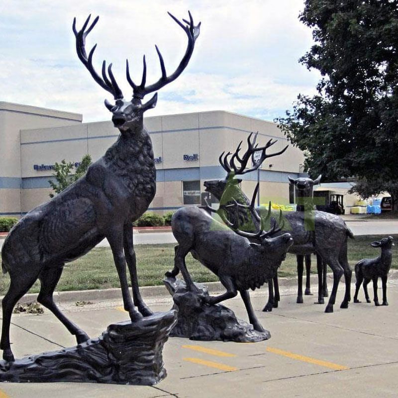 High Quality Garden Cast Bronze Elk Deer Statue