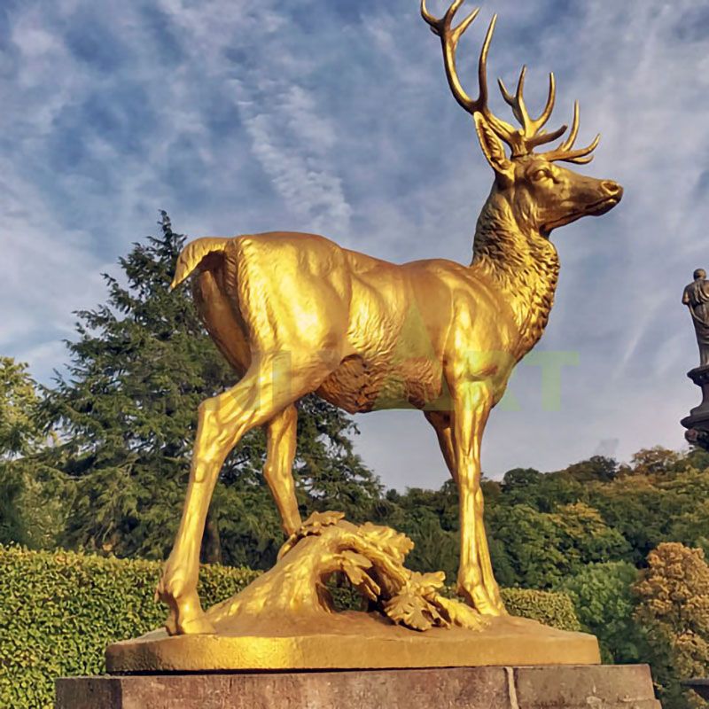 outdoor garden metal large brass lawn bronze deer sculpture​