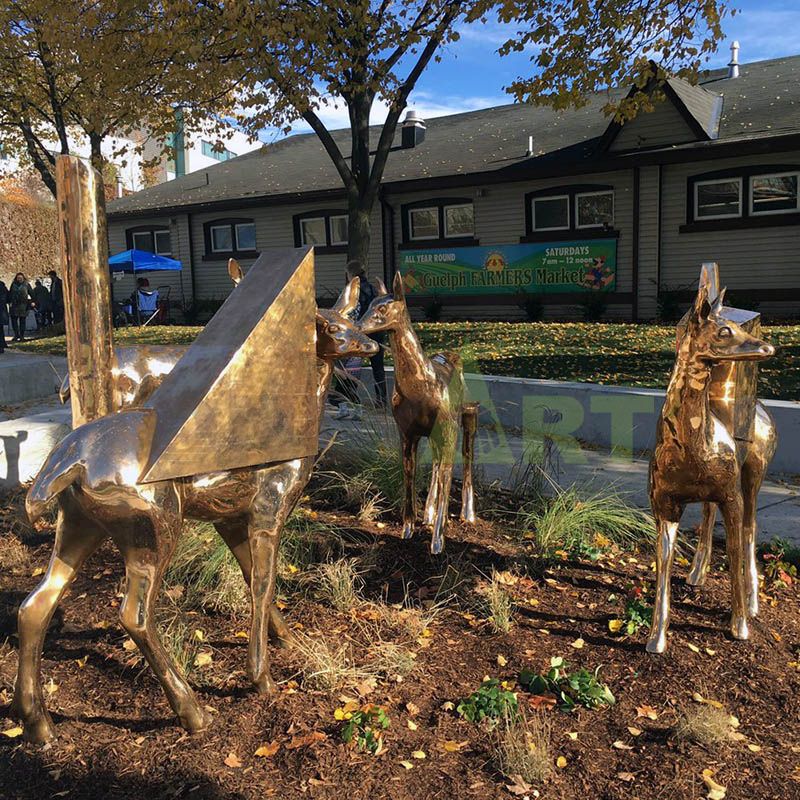 Classic Design Life Size Garden Bronze Deer Sculpture