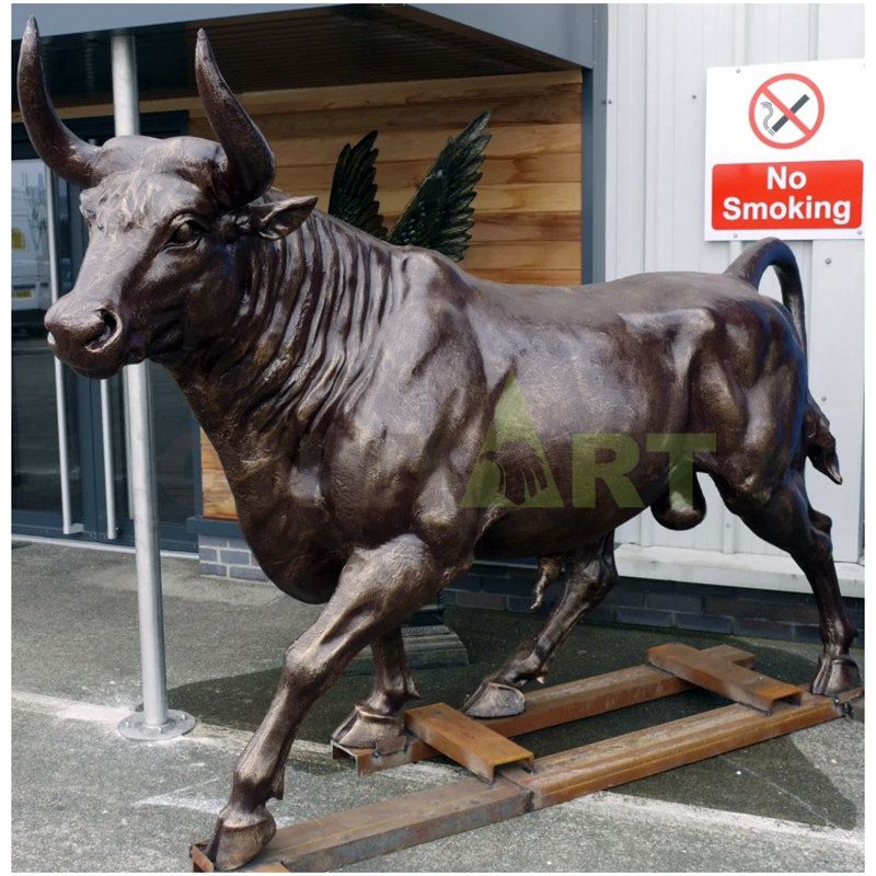 Brass Animal Sculpture Brass Bull Cast Animal Bronze Statue