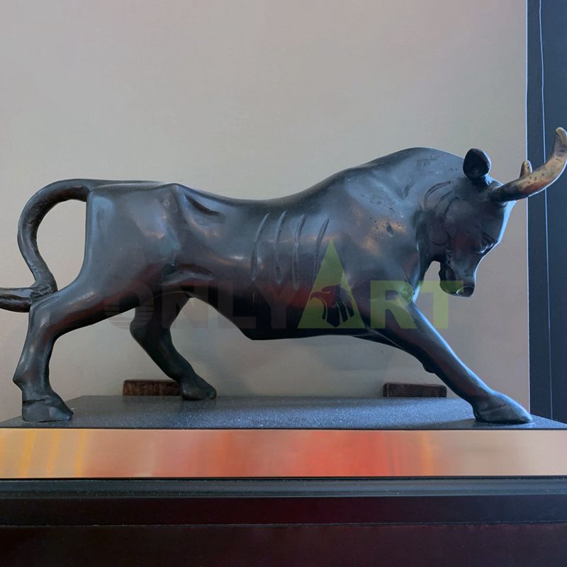 Outdoor stainless steel bull sculpture animal statue for garden decoration