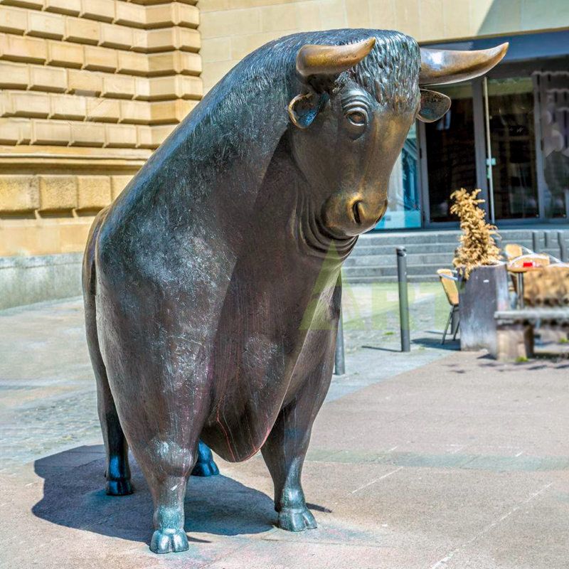 China Factory Custom Outdoor Cast Bronze Metal Stainless Steel Bull Sculpture Statue For Sale