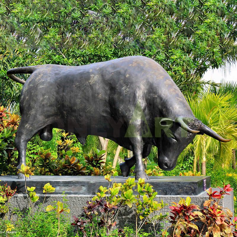Life Size Lost Wax Cast Bronze Bull Sculpture for Sale
